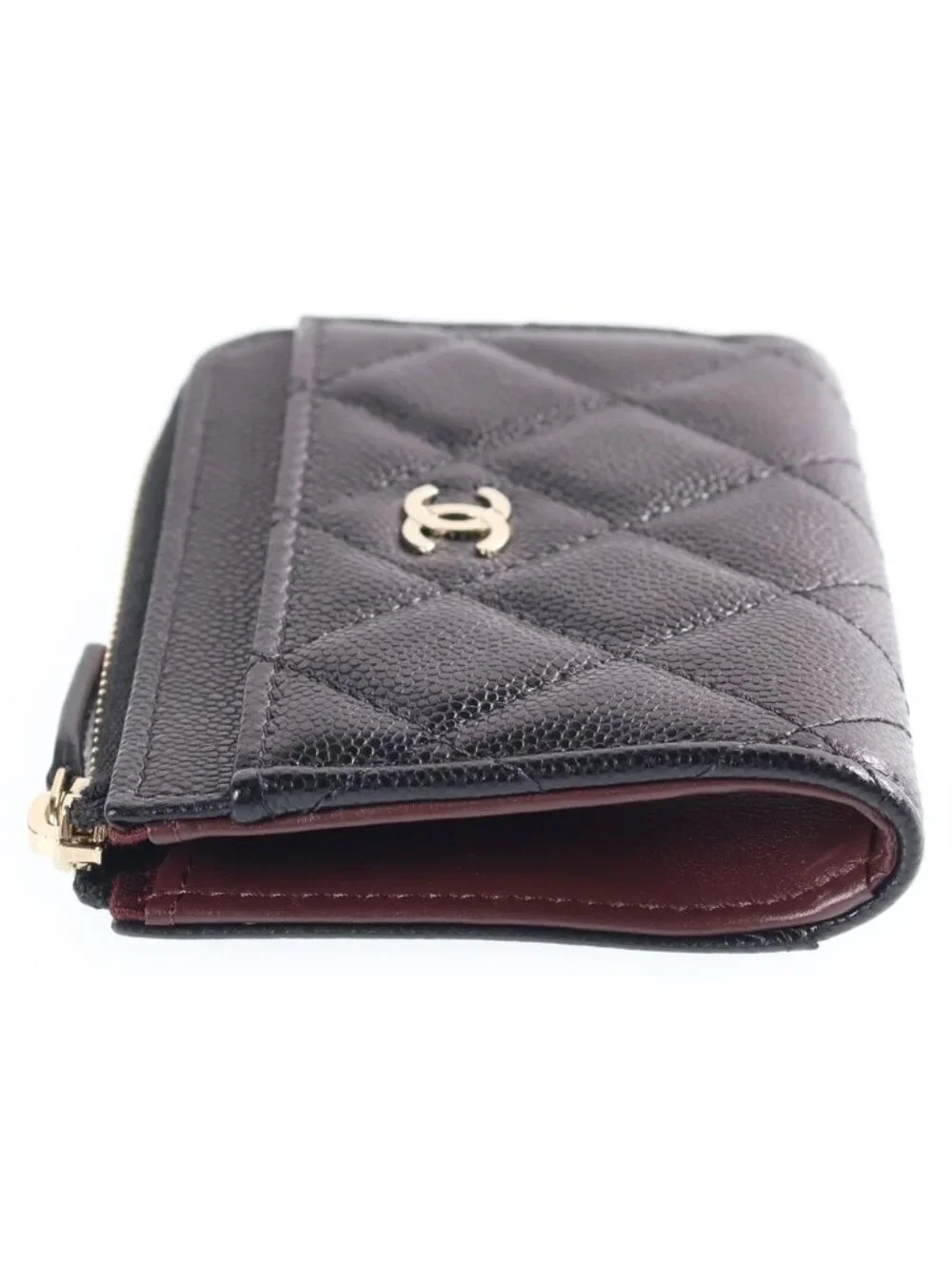 Chanel Quilted CC Logo Timeless Classic Fragment Card Case Business Mini Wallet